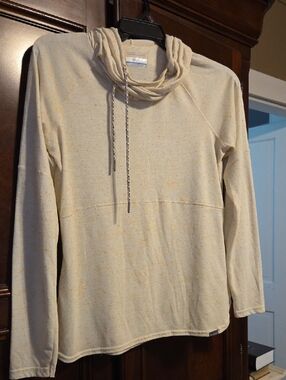 Columbia Cream Speckled Cowl-Neck Pullover